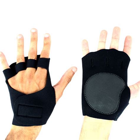 Perrini Black Fingerless Sport Gloves with Wrist Strap Clos