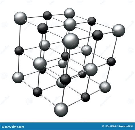 Crystal Structure. Sodium Chloride Rock Salt. 3D Illustration Stock Illustration - Illustration ...