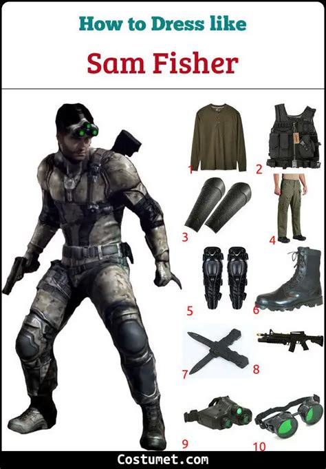 Custom Made Splinter Cell Sam Fisher Night Vision Cosplay Light Up ...