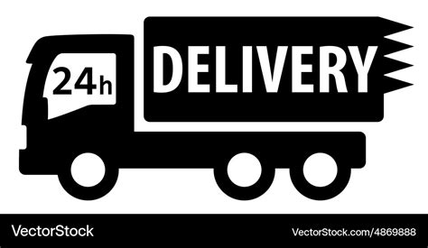 Black isolated delivery truck silhouette Vector Image