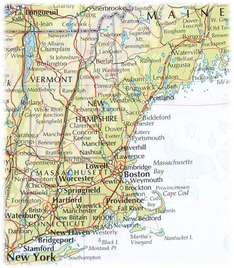 Printable New England Map