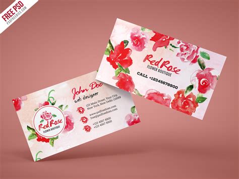 Flower Shop Business Card Free PSD Template | PSDFreebies.com