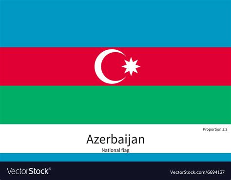 National flag of azerbaijan with correct Vector Image