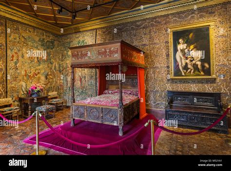 Interior of Chenonceau castle in the Loire Valley - France Stock Photo ...