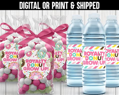 Donut Favor Labels/ Donut Water Label/ Donut round label/ | Etsy