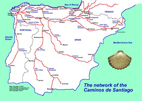 El camino de santiago northern route map - golfintra