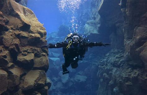 Scuba diving in the Silfra Rift from Reykjavik