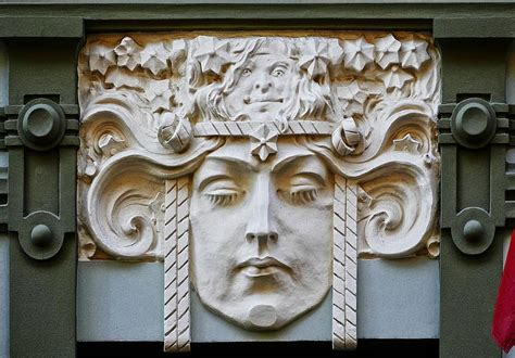 art nouveau, facade, detail, architecture, house facade, building ...