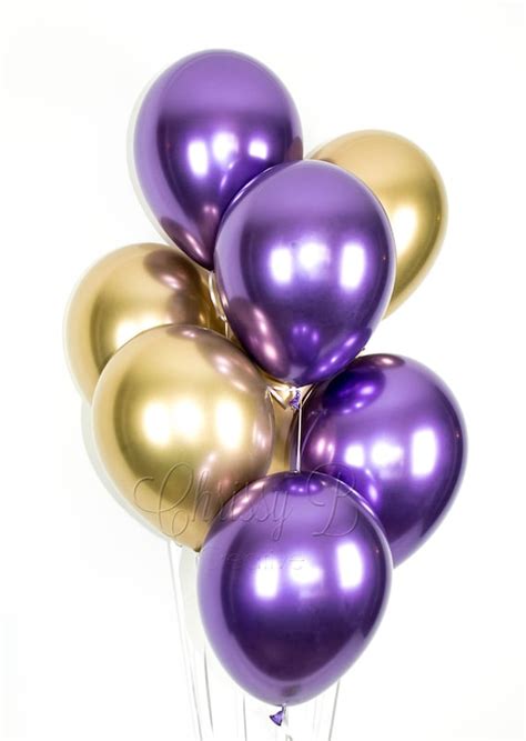 PURPLE and GOLD Balloons Purple and Gold Chrome Balloon