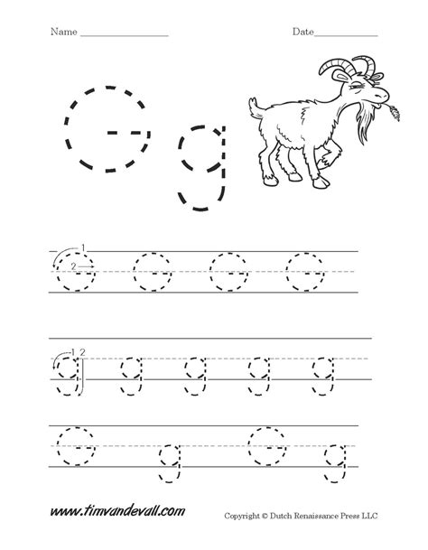 Letter G Worksheet - Tim's Printables