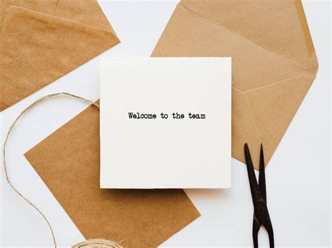 Welcome to the Team Card, Staff Recognition Card, Card for Colleague ...