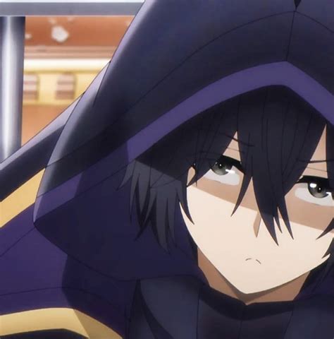 an anime character with black hair wearing a hoodie