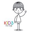 Cute little boy drawing Royalty Free Vector Image