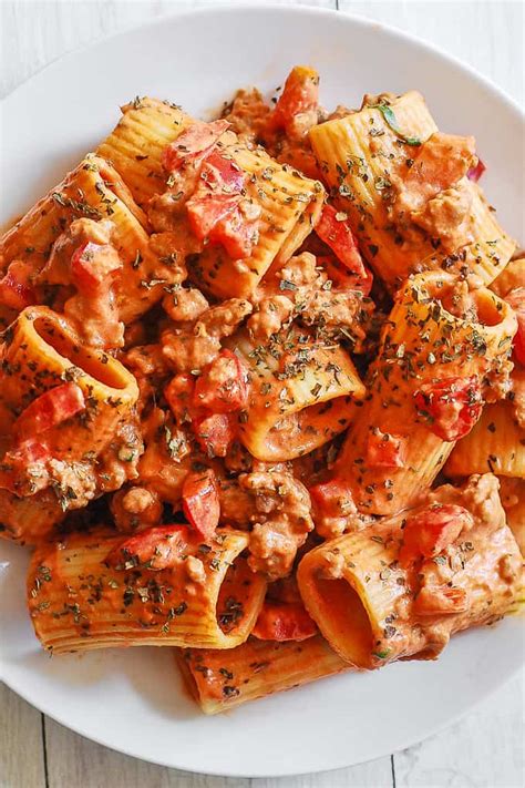 Paccheri Pasta with Sausage - Our Healthy Lifestyle