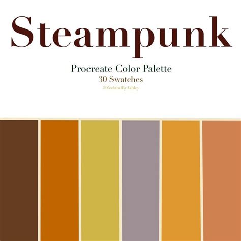 Steampunk Inspired Procreate Color Palette, 30 Swatches, Instant Download - Etsy | Color palette ...
