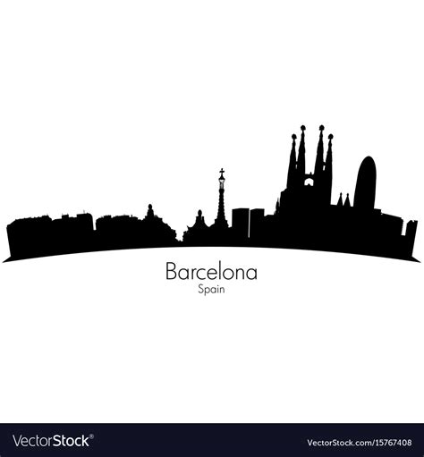 Barcelona spain skyline Royalty Free Vector Image