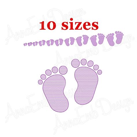 Baby Feet Sketch Stitch Embroidery Design. Machine Embroider - Inspire ...