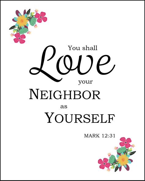 Mark 12:31 Love Your Neighbor as Yourself - Free Bible Art Downloads - Bible Verses To Go