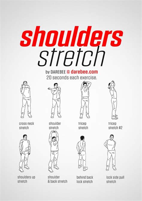 the poster shows how to do shoulder stretches