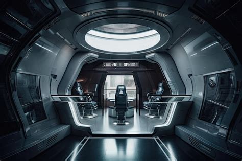 Premium AI Image | Futuristic spaceship with its sleek exterior and futuristic interior visible