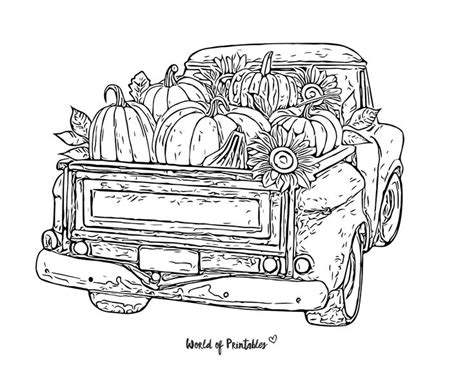 Free Printable Pick Up Truck Thanksgiving Coloring Page | Monster ...