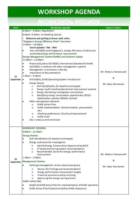 Workshop Agenda Template Doc | Template Business Format