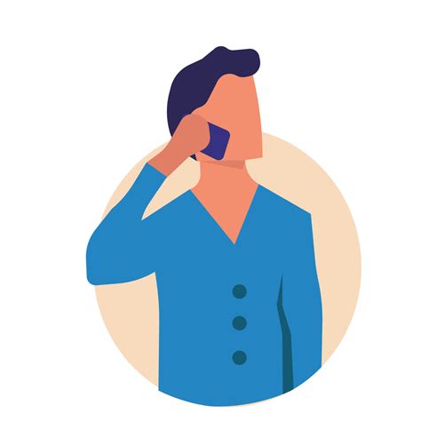 Man with phone vector illustration technology icon. Business mobile and ...