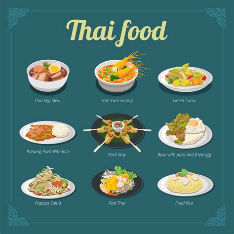 Thai Food Menu Vector Art, Icons, and Graphics for Free Download