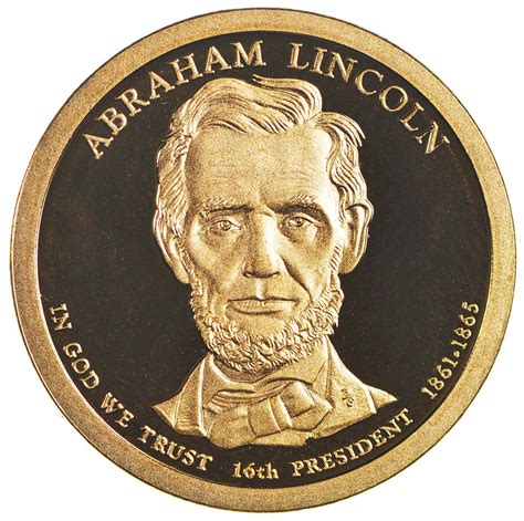 Proof Cameo 2010 Abraham Lincoln - Sixteenth President - Presidential Dollar Coin | Property Room