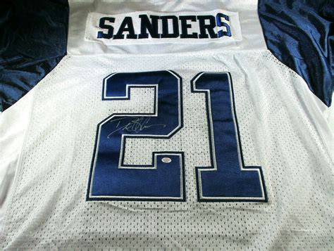 DEION SANDERS / NFL HALL OF FAME / AUTOGRAPHED DALLAS COWBOYS THROWBACK JERSEY - Jerseys