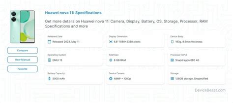 Huawei nova 11i Specifications | DeviceBeast.com