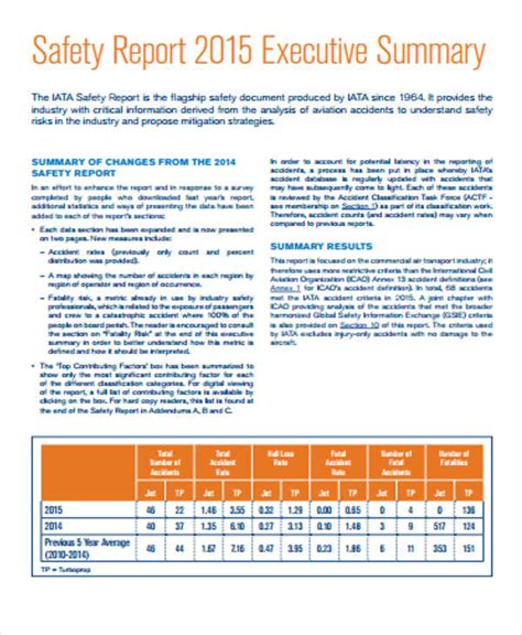 Annual Health And Safety Report Template