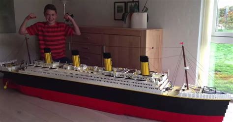 Boy who made replica of the Titanic from Lego visits Belfast to see where iconic ship was built ...