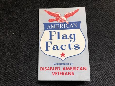 VINTAGE AMERICAN FLAG FACTS Booklet Disabled American Veterans $9.99 - PicClick