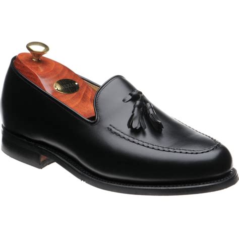 Barker shoes | Barker Sale | Studland tasselled loafers in Black Calf at Herring Shoes