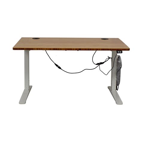 UPLIFT Height Adjustable White and Bamboo Desk | 56% Off | Kaiyo