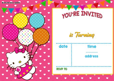 FREE Printable Hello Kitty Invitation Templates Theme | FREE Printable Birthday Invitation ...