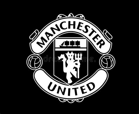 Manchester United Football Club Logo Symbol Black and White Design ...