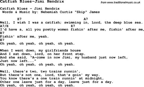 Blues Guitar lesson for Catfish Blues-Jimi Hendrix, with Chords, Tabs, and Lyrics