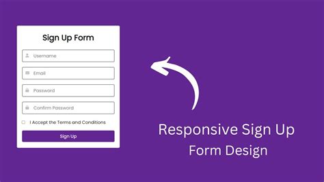 Responsive Sign Up Form using HTML and CSS - YouTube