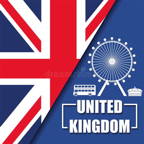 United Kingdom Travel Postcard with Silhouette of London Eye Vector Stock Vector - Illustration ...