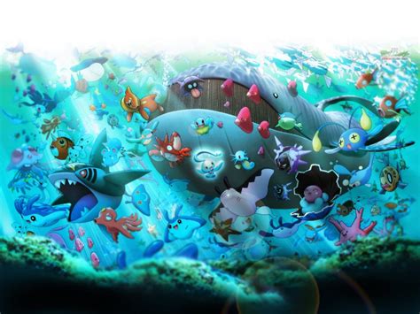 Wallpaper of the underwater world in Pokemon, it's at least over 2,000 ...