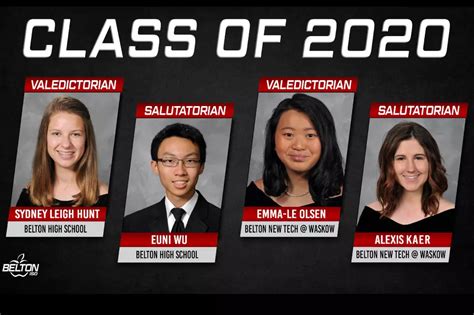 Belton ISD Announces 2020 Valedictorians and Salutatorians