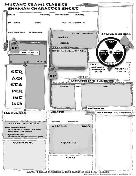 Mutant Crawl Classics Shaman Character Sheet