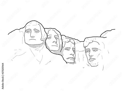 Mount Rushmore, Keystone, South Dakota, United States: Landmark Vector ...