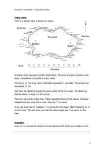 Geographical Skills-- Map Scale Worksheet for 5th - 6th Grade | Lesson Planet