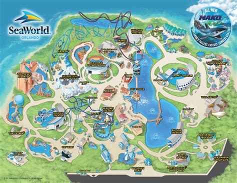 Theme Park & Attractions Map | SeaWorld Orlando | Orlando map, Theme park map, Seaworld orlando