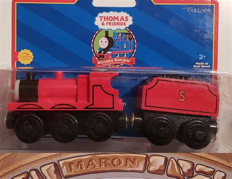 THOMAS & FRIENDS WOODEN RAILWAY ~ JAMES ~ RARE 2001 NO LINES RED DOME EDITION!!! | eBay