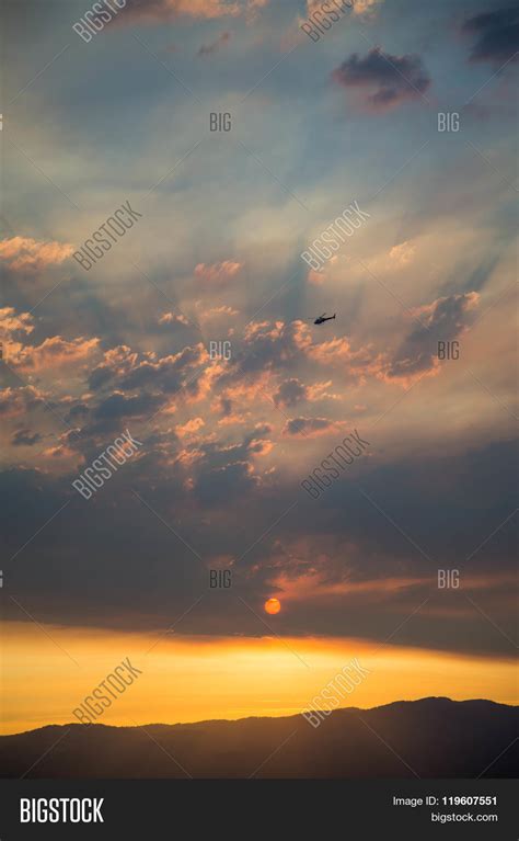 Sunset Helicopter Image & Photo (Free Trial) | Bigstock