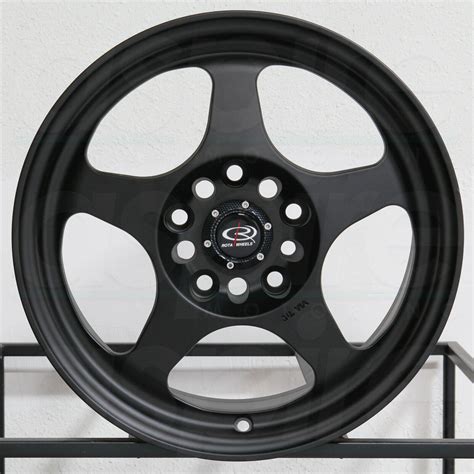 One 15x7 Rota Slipstream 4x100 40 Flat Black Wheels Rims - Wheels